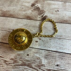 Celine Gold Medallion Keychain